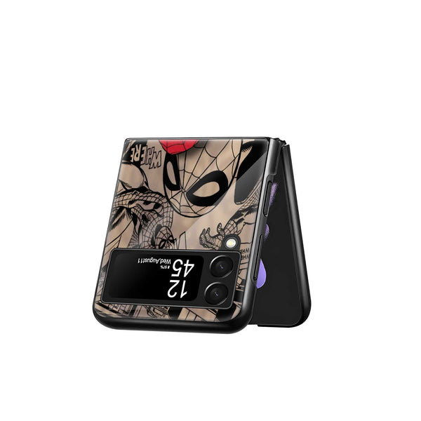 Spider-Man Vintage Camera Samsung Z Flip Glass Case