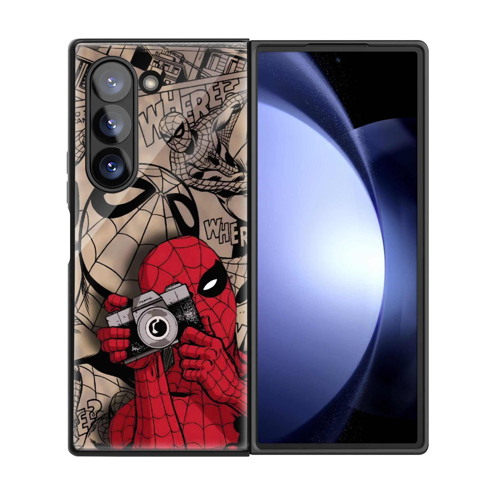 Spider-Man Vintage Camera Samsung Z Fold Glass Case