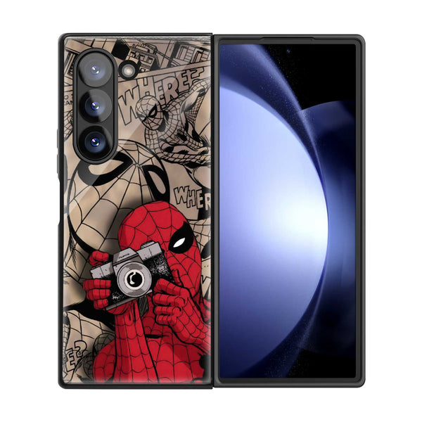 Spider-Man Vintage Camera Samsung Z Fold Glass Case