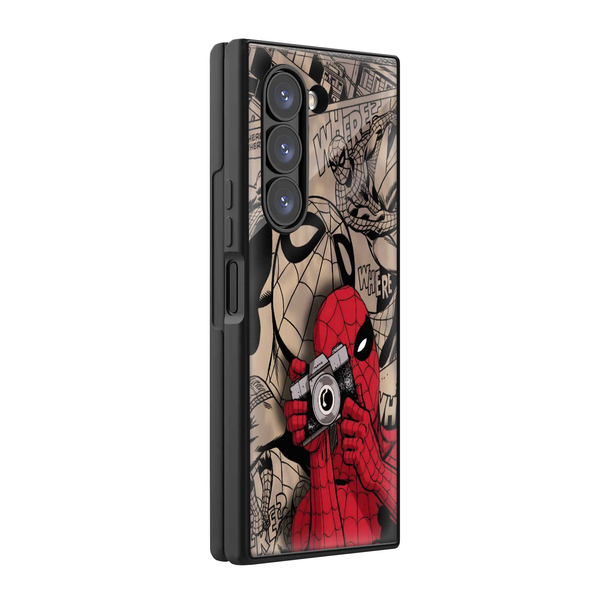 Spider-Man Vintage Camera Samsung Z Fold Glass Case