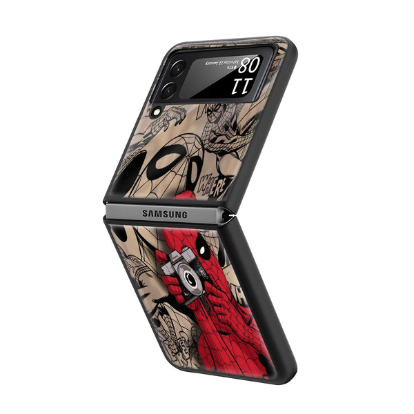 Spider-Man Vintage Camera Samsung Z Flip Glass Case