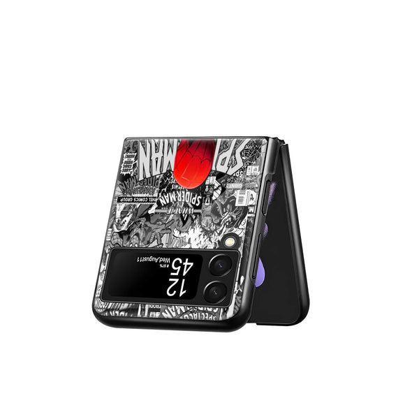Spider-Verse Comic Samsung Z Flip Glass Case