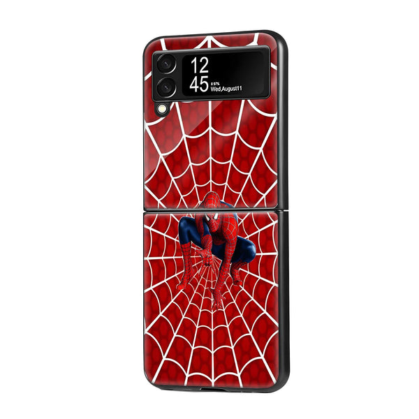Spider Grid Samsung Z Flip Glass Case