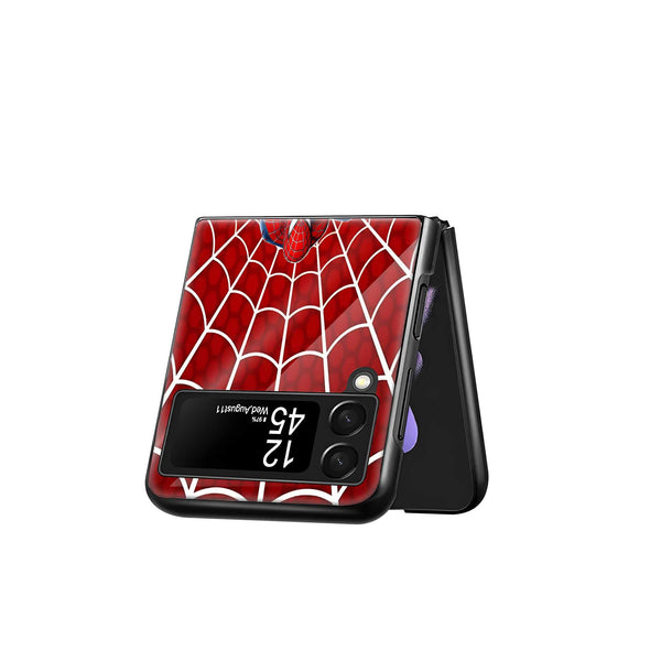 Spider Grid Samsung Z Flip Glass Case