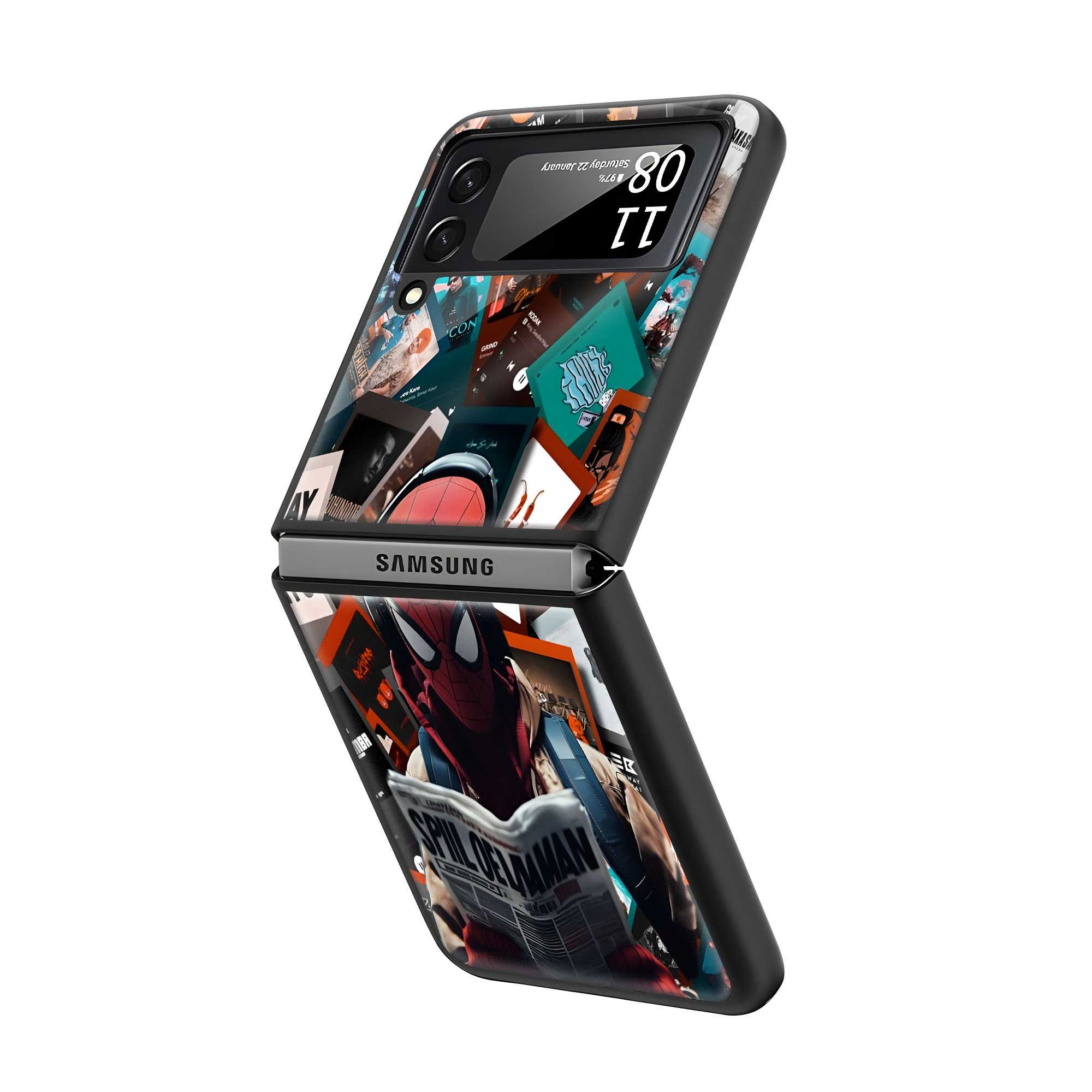Spider Tunes Samsung Z Flip Glass Case