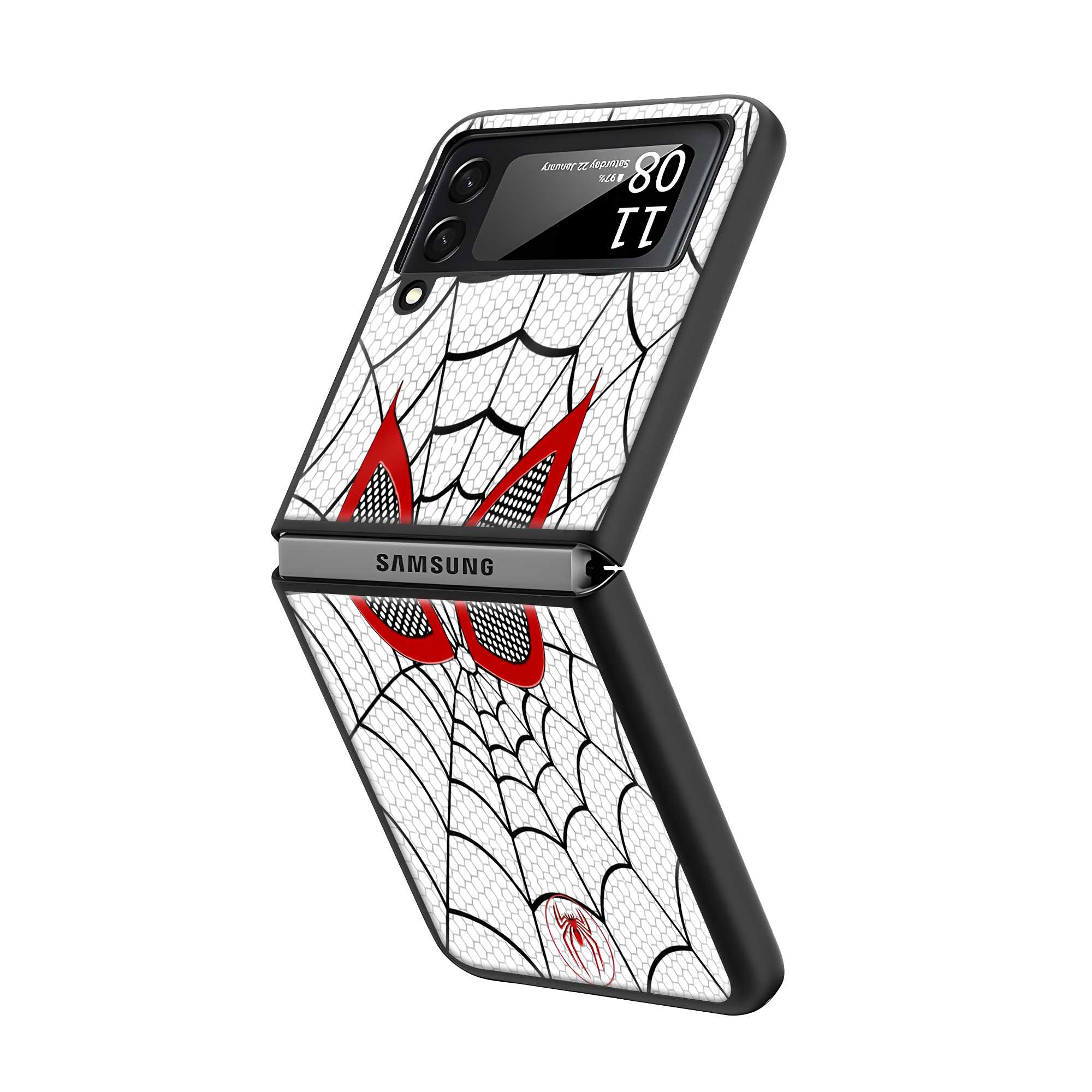 Spider Web Mask Samsung Z Flip Glass Case