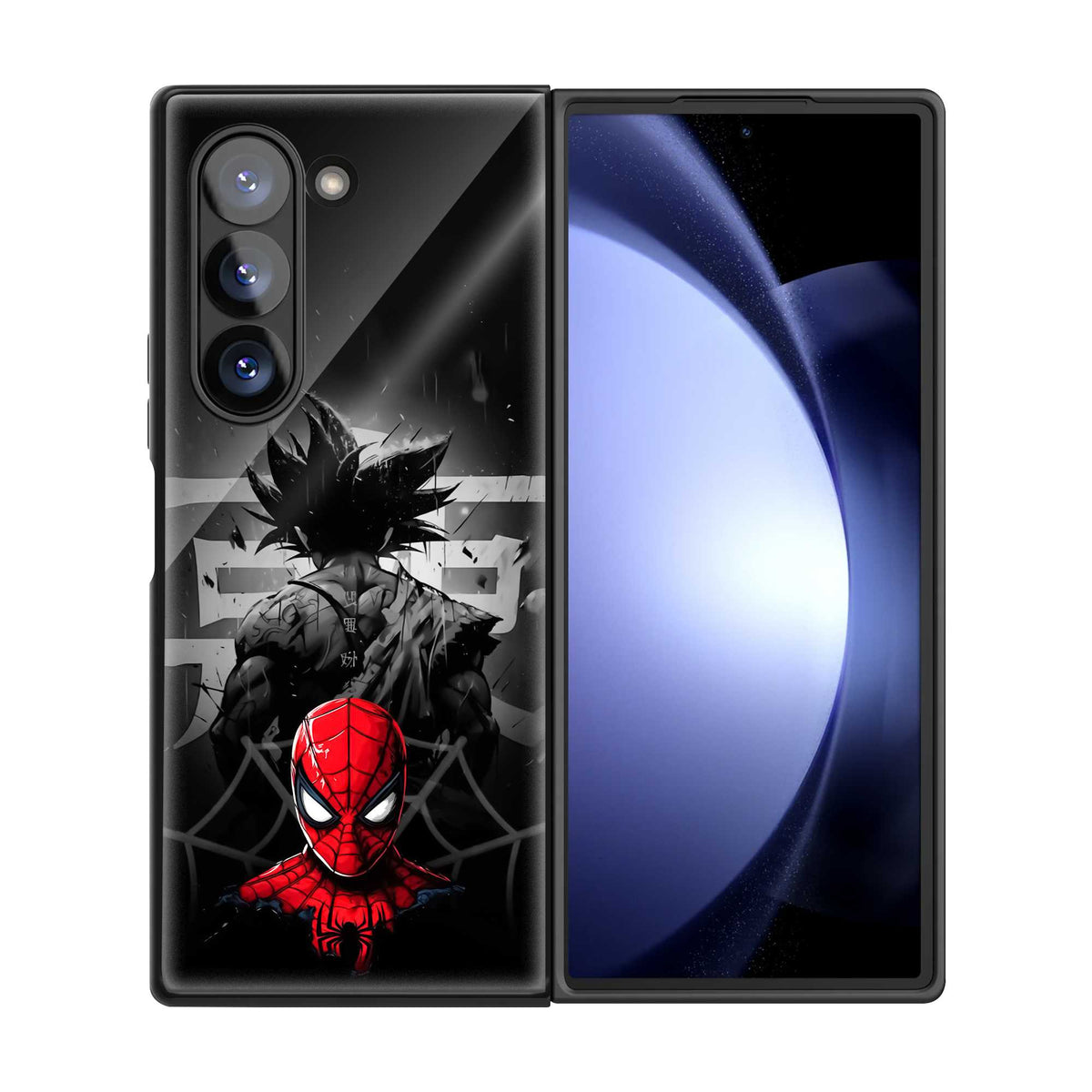 Spiderman VS Goku Samsung Z Fold Glass Case