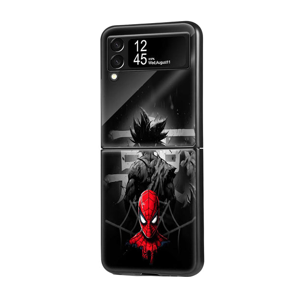 Spiderman VS Goku Samsung Z Flip Glass Case
