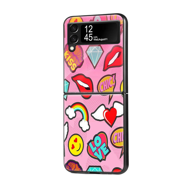 Sticker Pop Samsung Z Flip Glass Case