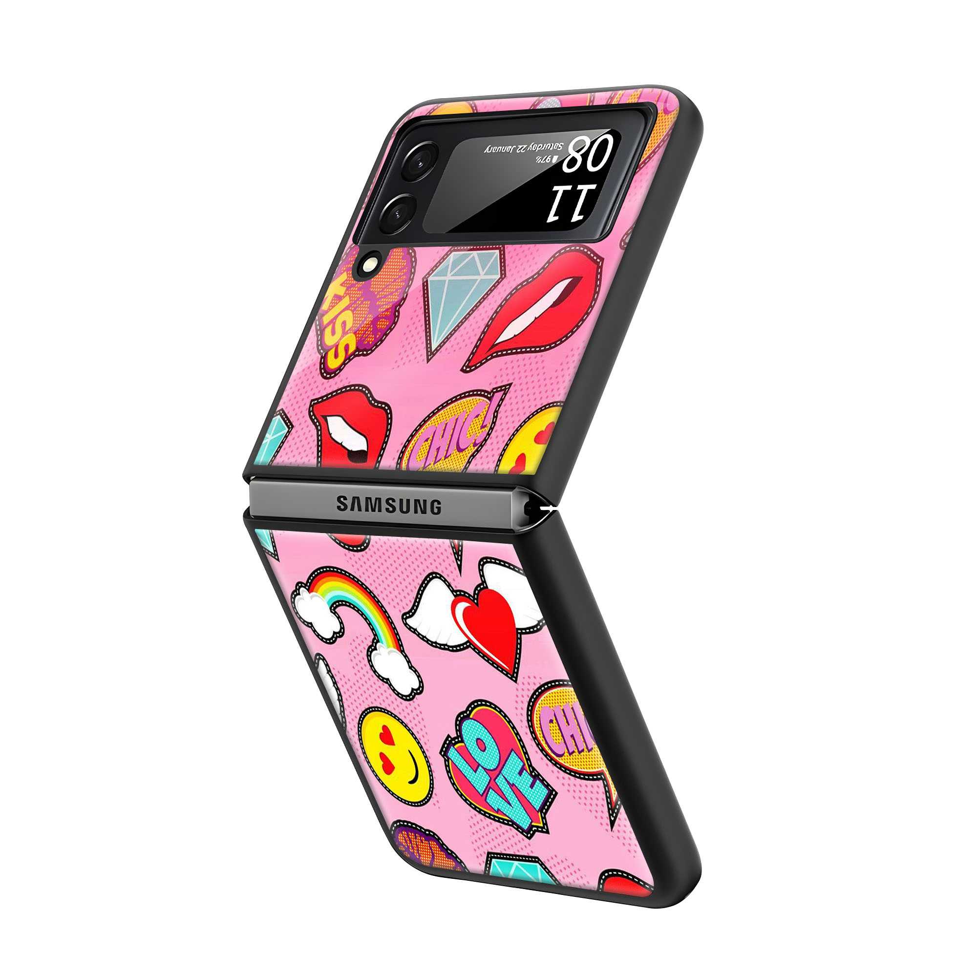 Sticker Pop Samsung Z Flip Glass Case