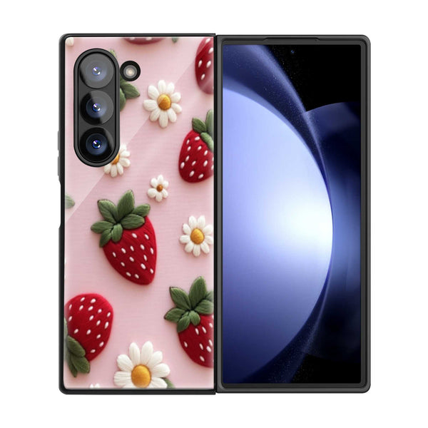 Strawberry Bloom Samsung Z Fold Glass Case