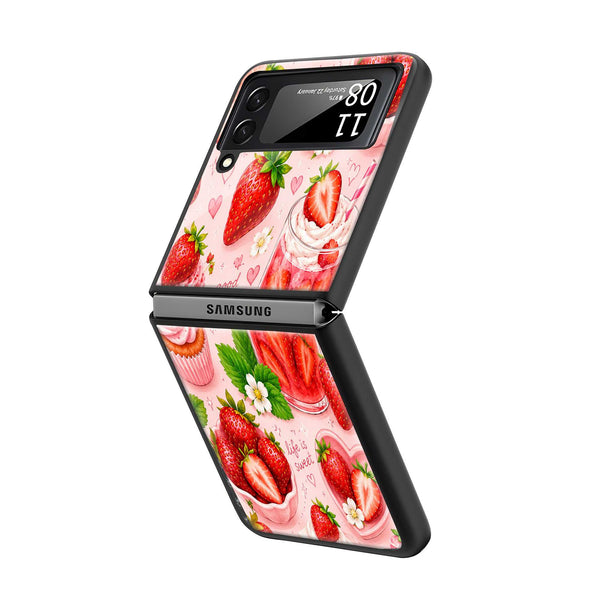 Strawberry Delight Samsung Z Flip Glass Case