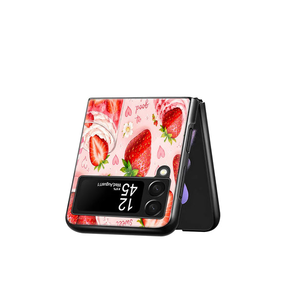 Strawberry Delight Samsung Z Flip Glass Case