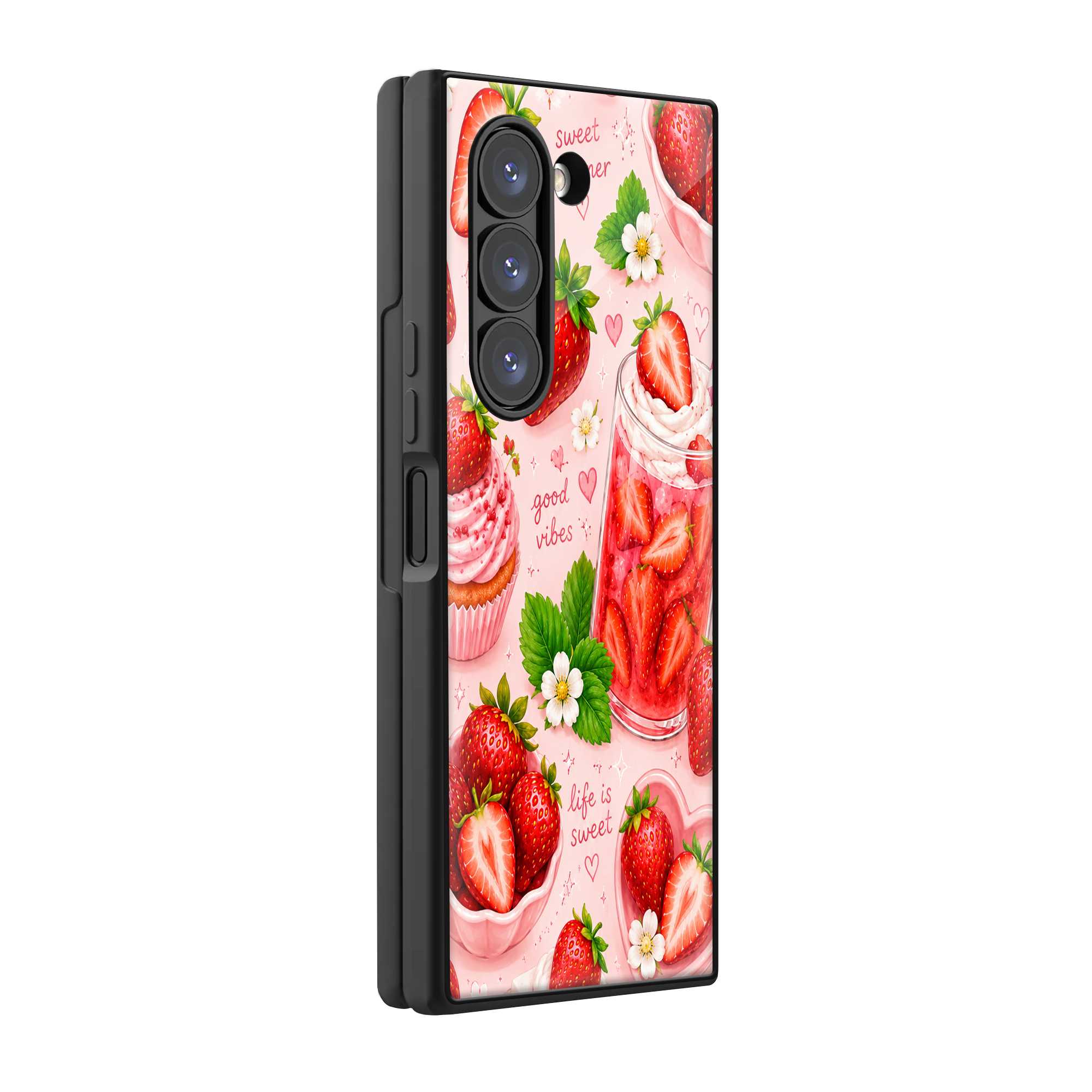 Strawberry Delight Samsung Z Fold Glass Case