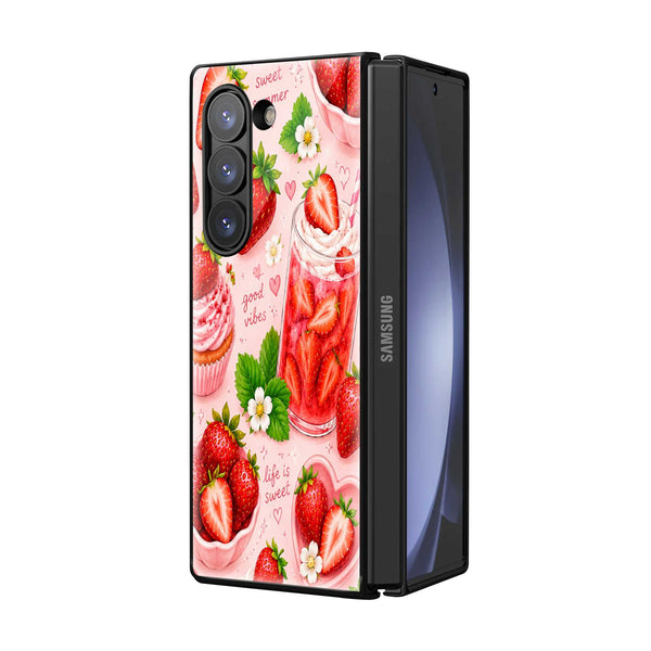 Strawberry Delight Samsung Z Fold Glass Case