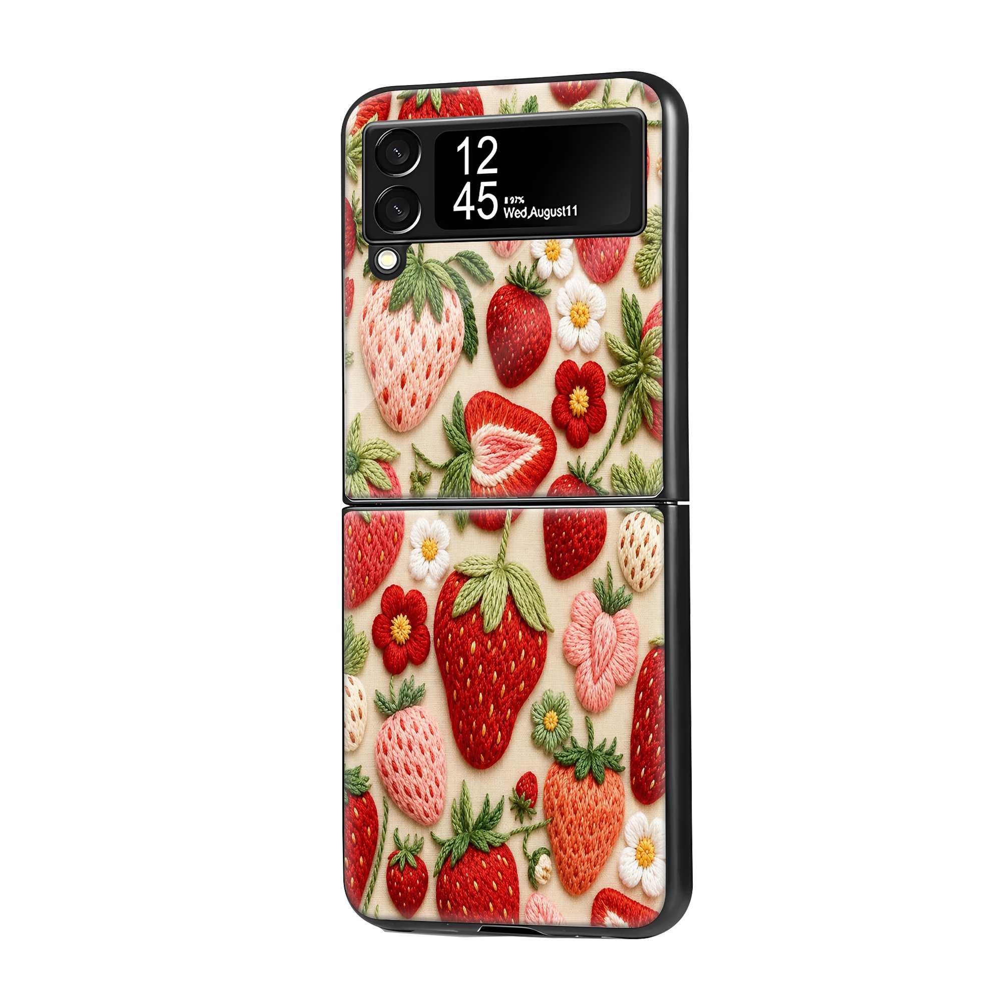 Strawberry Garden Samsung Z Flip Glass Case