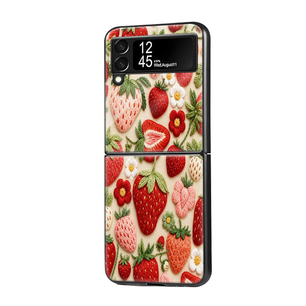 Strawberry Garden Samsung Z Flip Glass Case