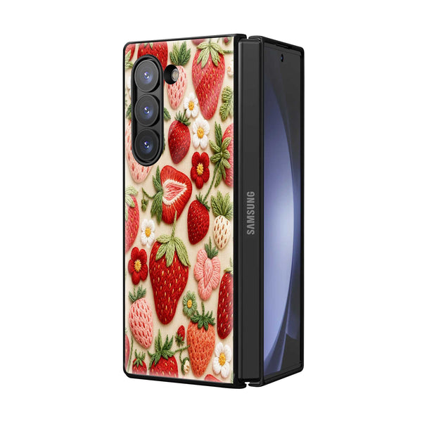 Strawberry Garden Samsung Z Fold Glass Case