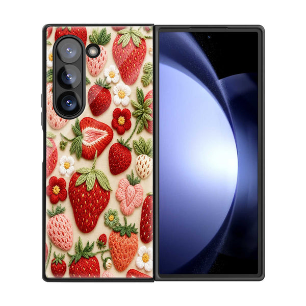 Strawberry Garden Samsung Z Fold Glass Case