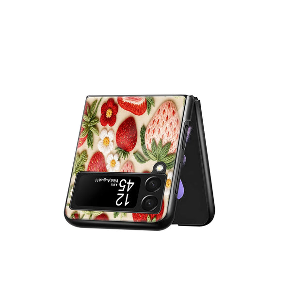 Strawberry Garden Samsung Z Flip Glass Case