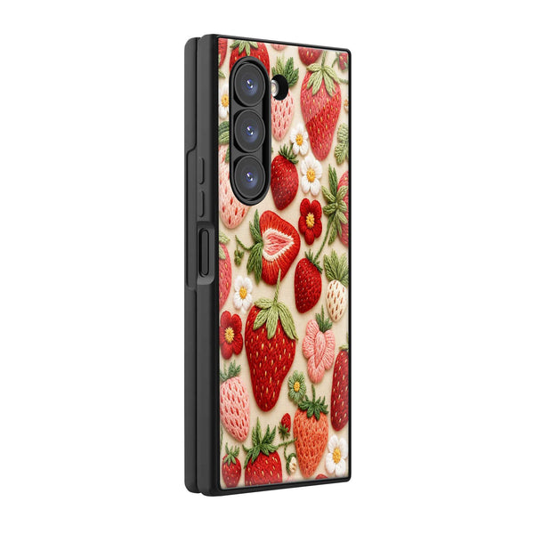 Strawberry Garden Samsung Z Fold Glass Case