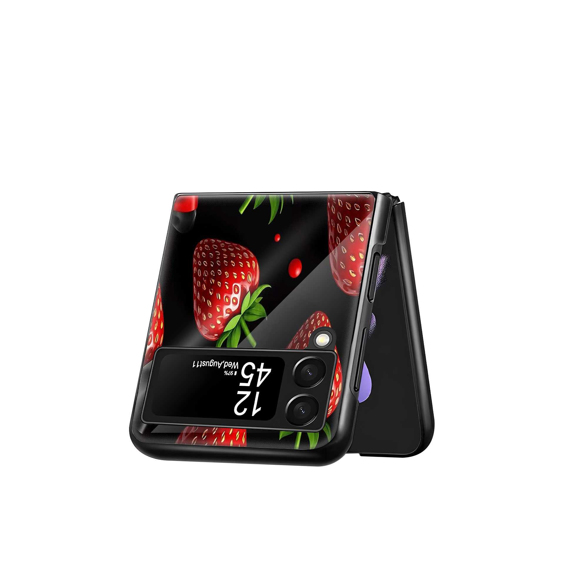 Strawberry Luxe Samsung Z Flip Glass Case