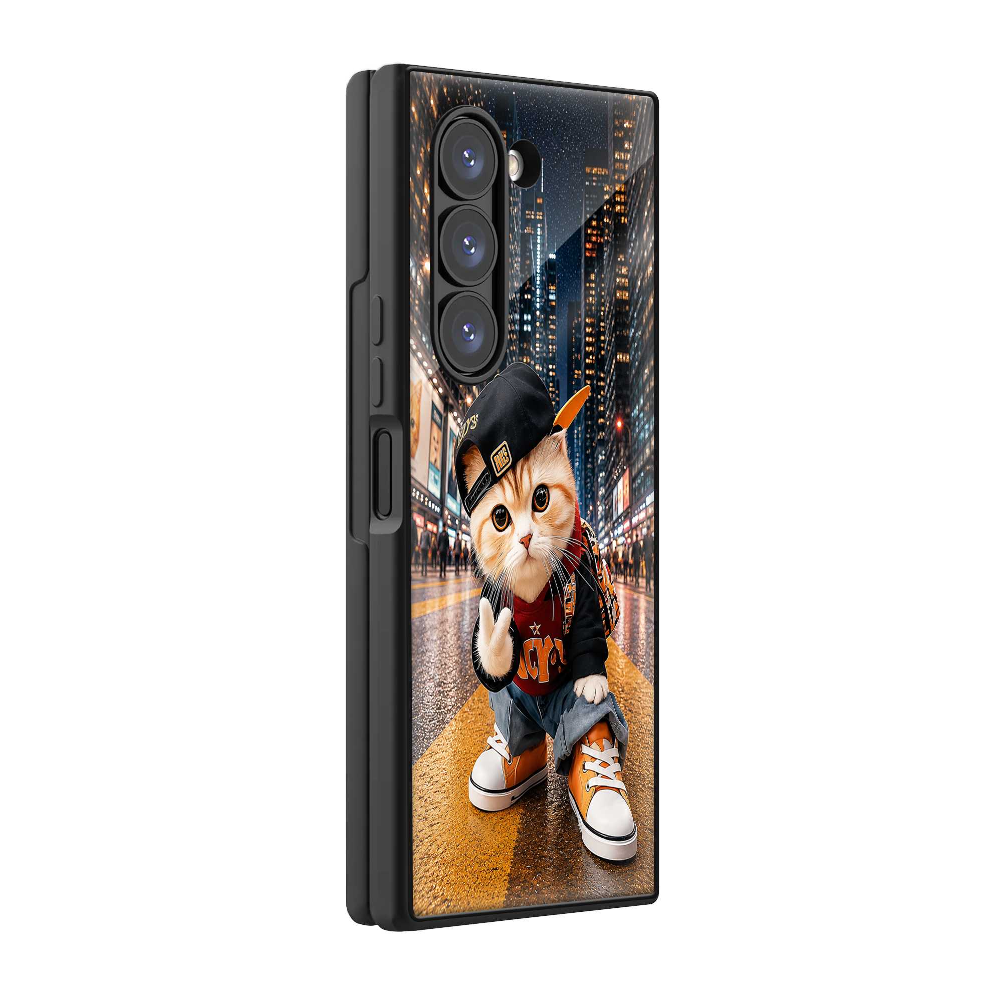 Streetwear Cat Samsung Z Fold Glass Case