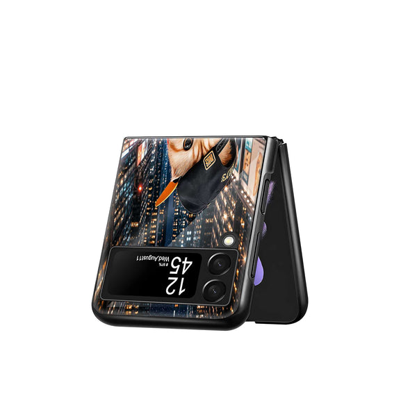 Streetwear Cat Samsung Z Flip Glass Case