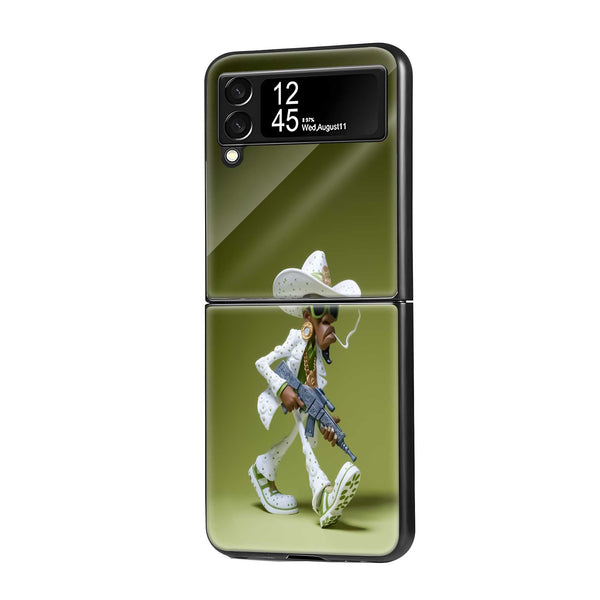 Stylized Gangster Samsung Z Flip Glass Case