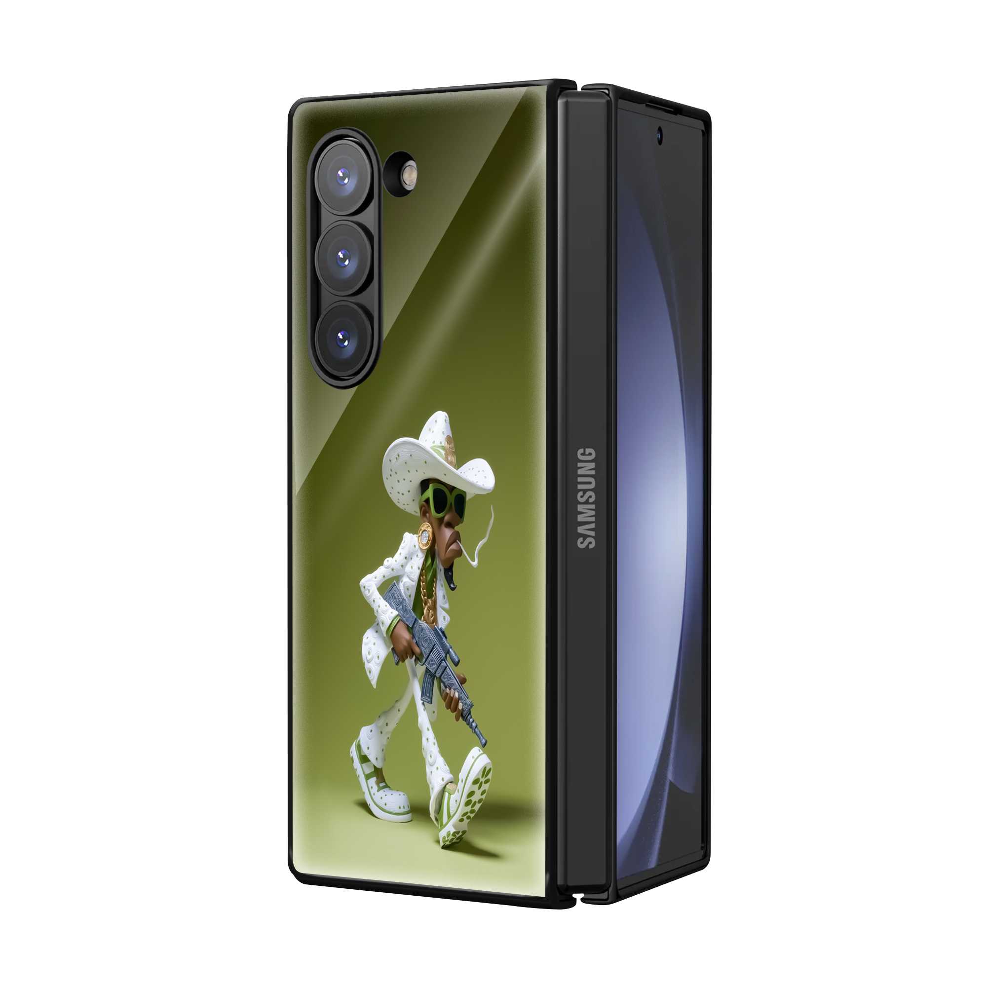 Stylized Gangster Samsung Z Fold Glass Case