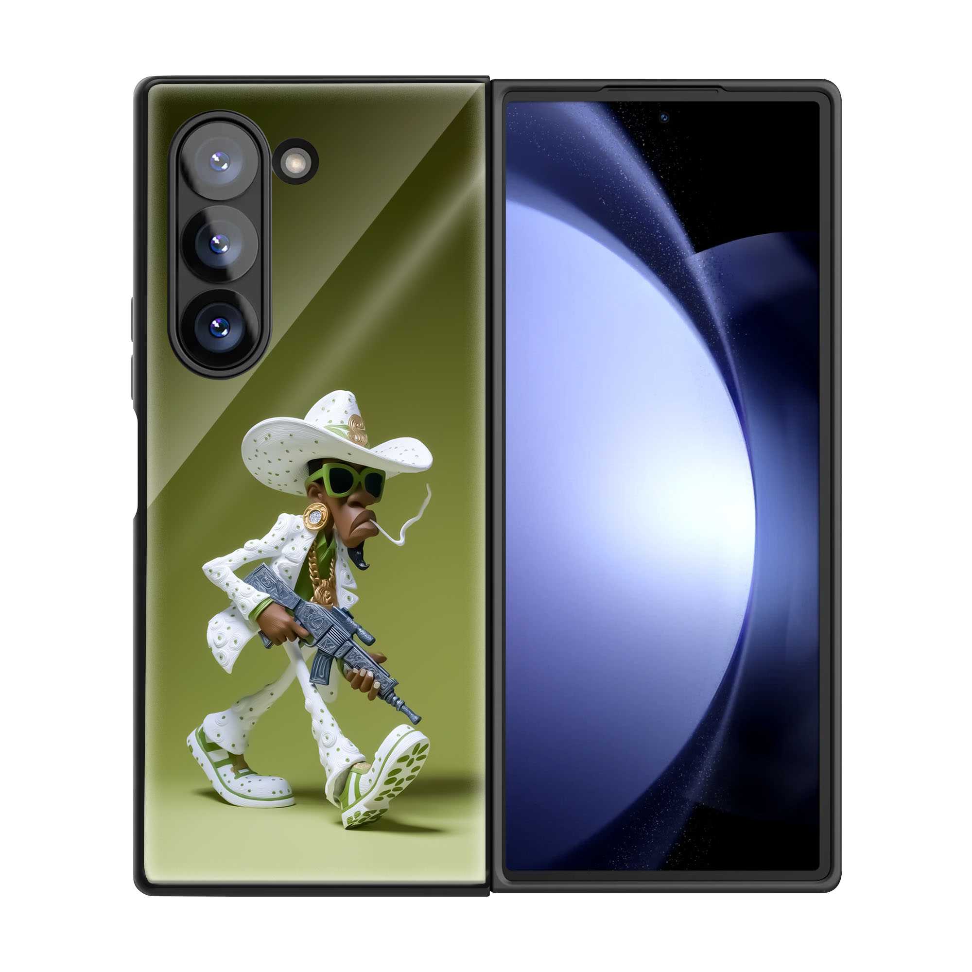 Stylized Gangster Samsung Z Fold Glass Case