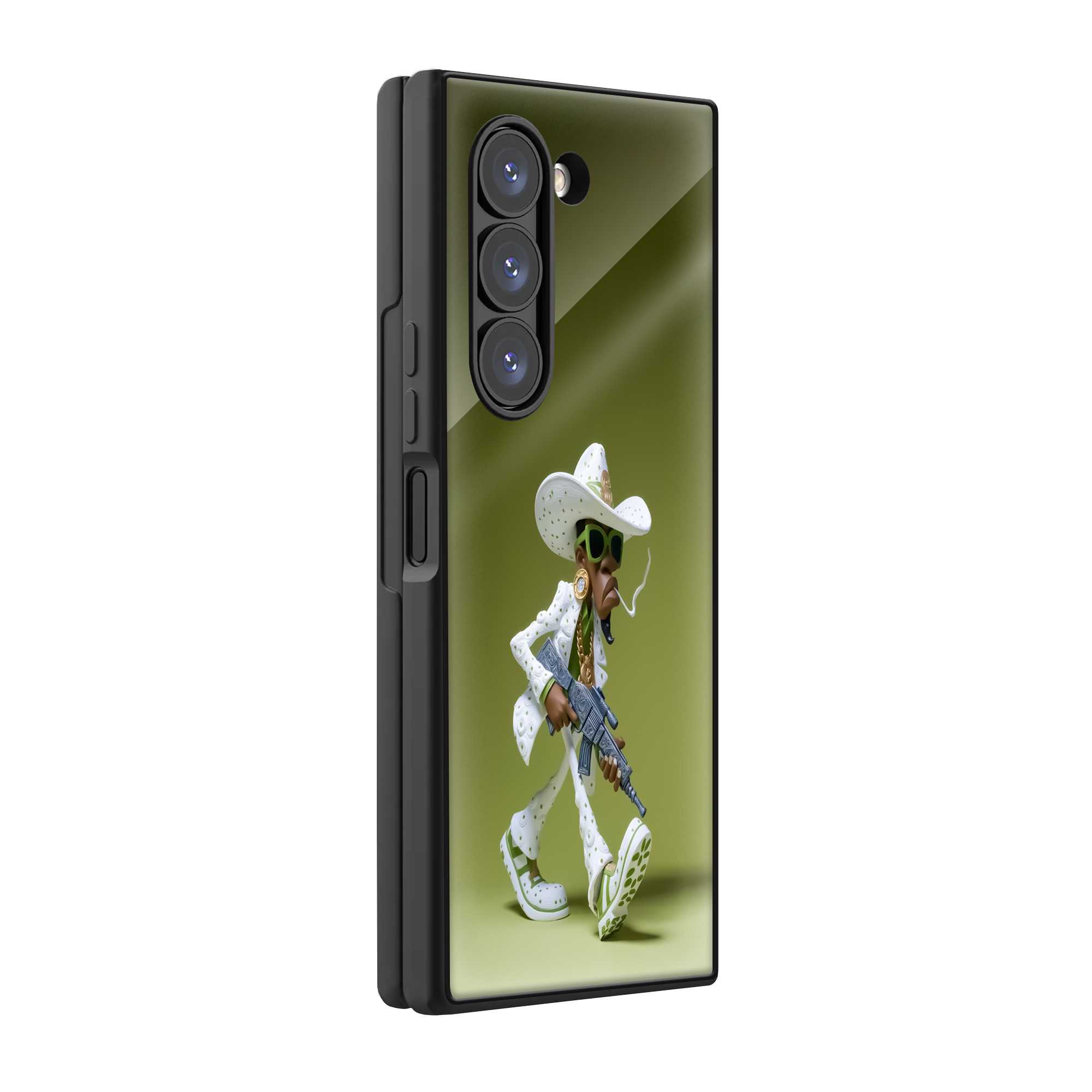 Stylized Gangster Samsung Z Fold Glass Case