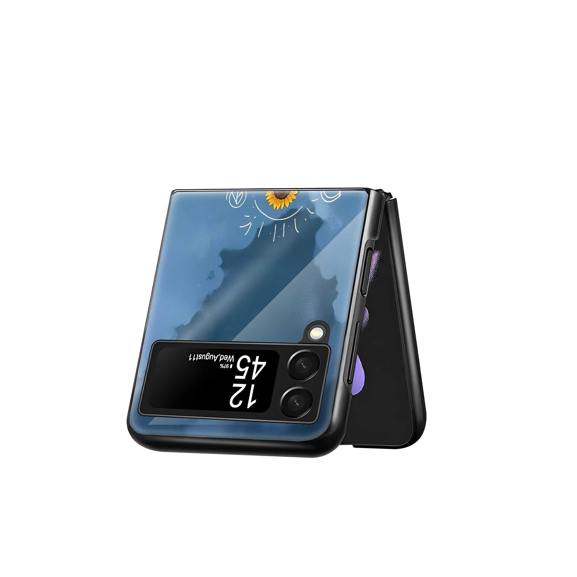 Sunflower Skies Samsung Z Flip Glass Case