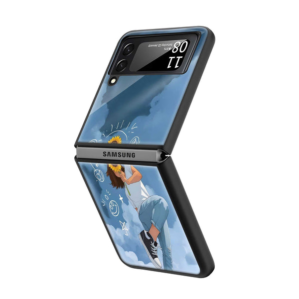 Sunflower Skies Samsung Z Flip Glass Case
