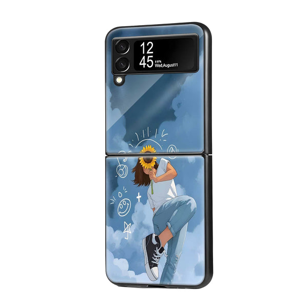 Sunflower Skies Samsung Z Flip Glass Case