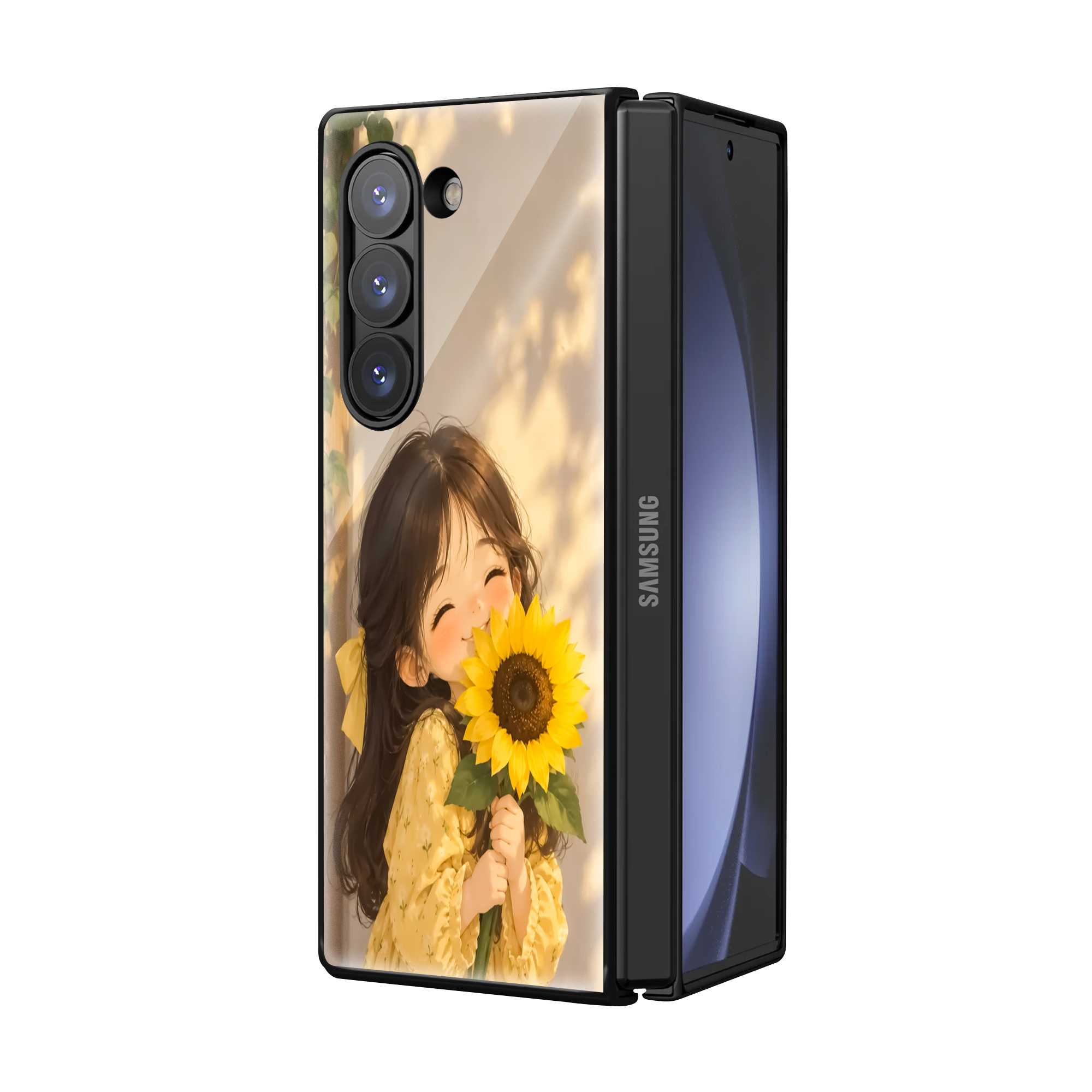 Sunflower Sweetheart Samsung Z Fold Glass Case Secondary image