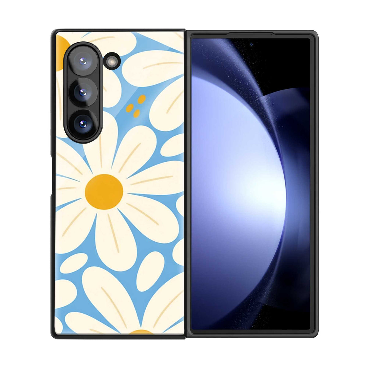 Sunny Daisy Bloom Samsung Z Fold Glass Case