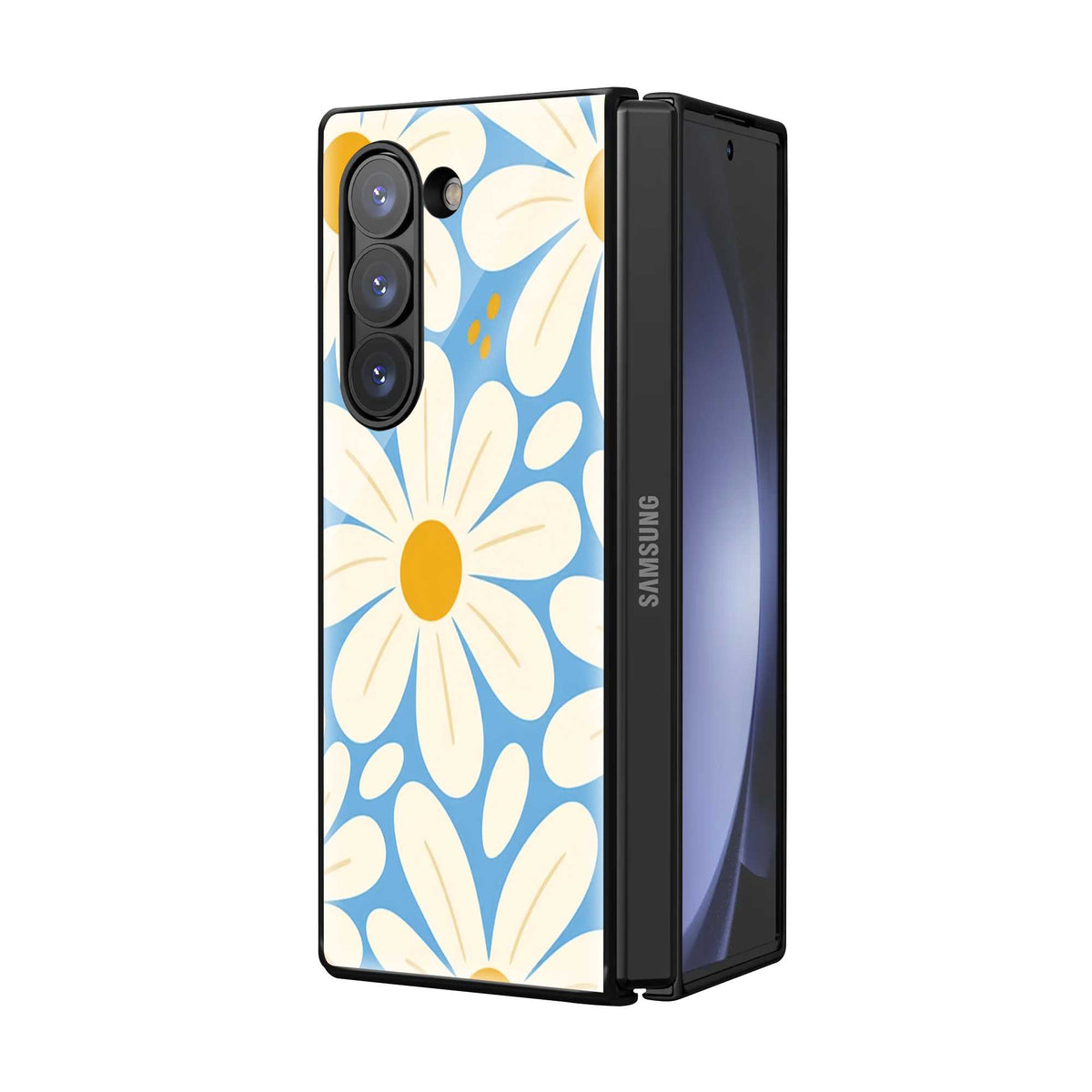 Sunny Daisy Bloom Samsung Z Fold Glass Case