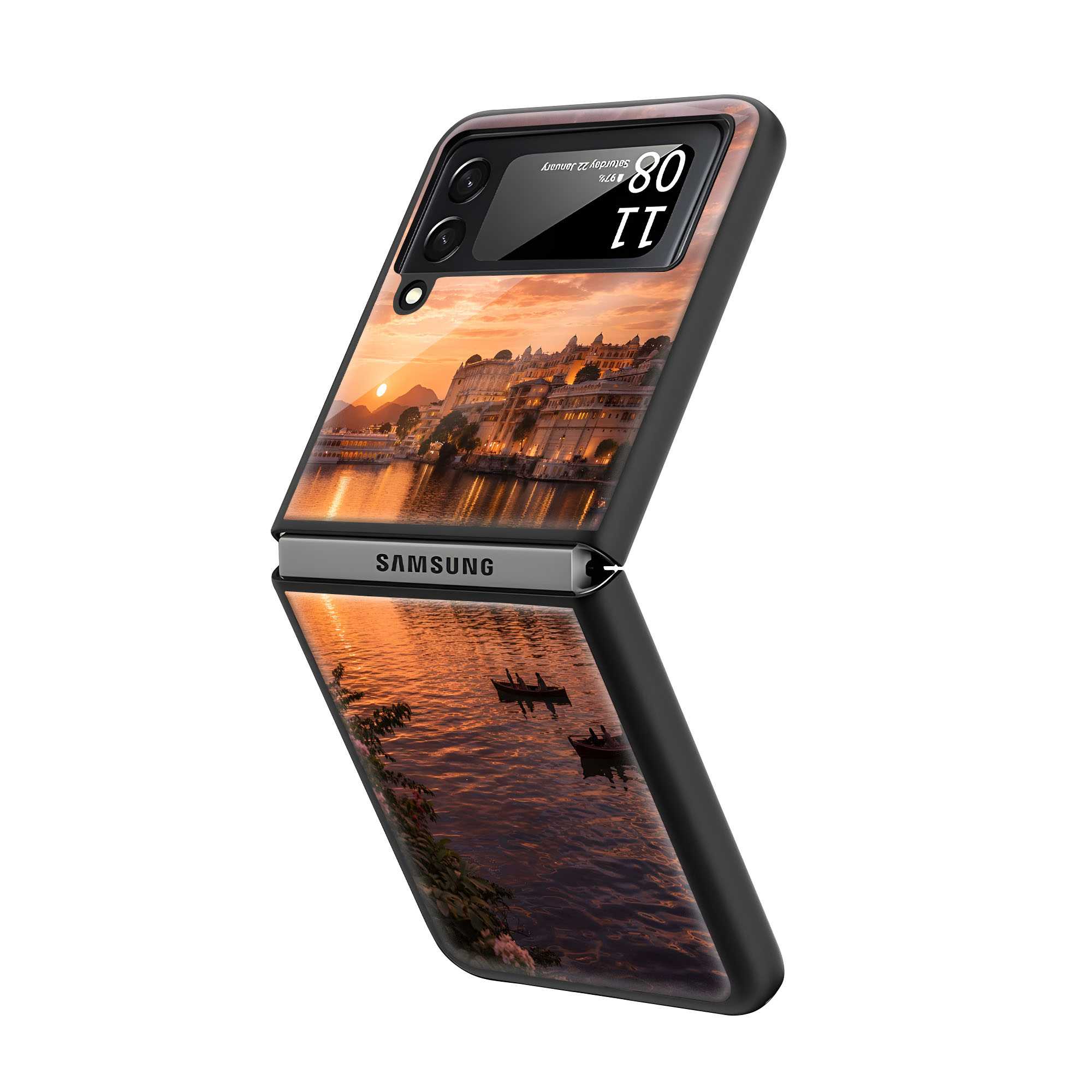 Sunset Palace Samsung Z Flip Glass Case