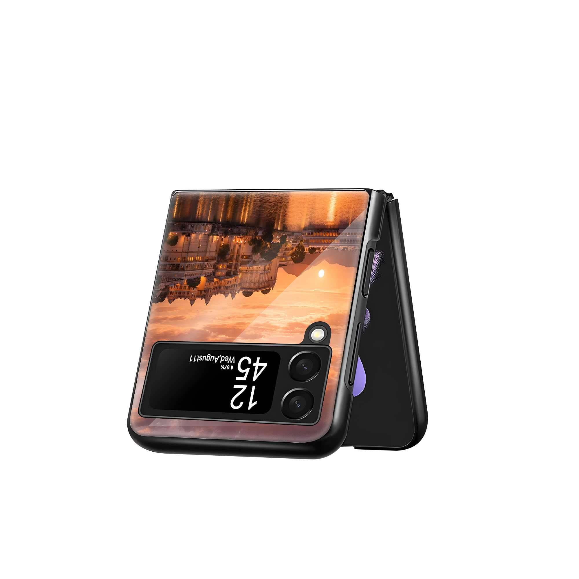 Sunset Palace Samsung Z Flip Glass Case