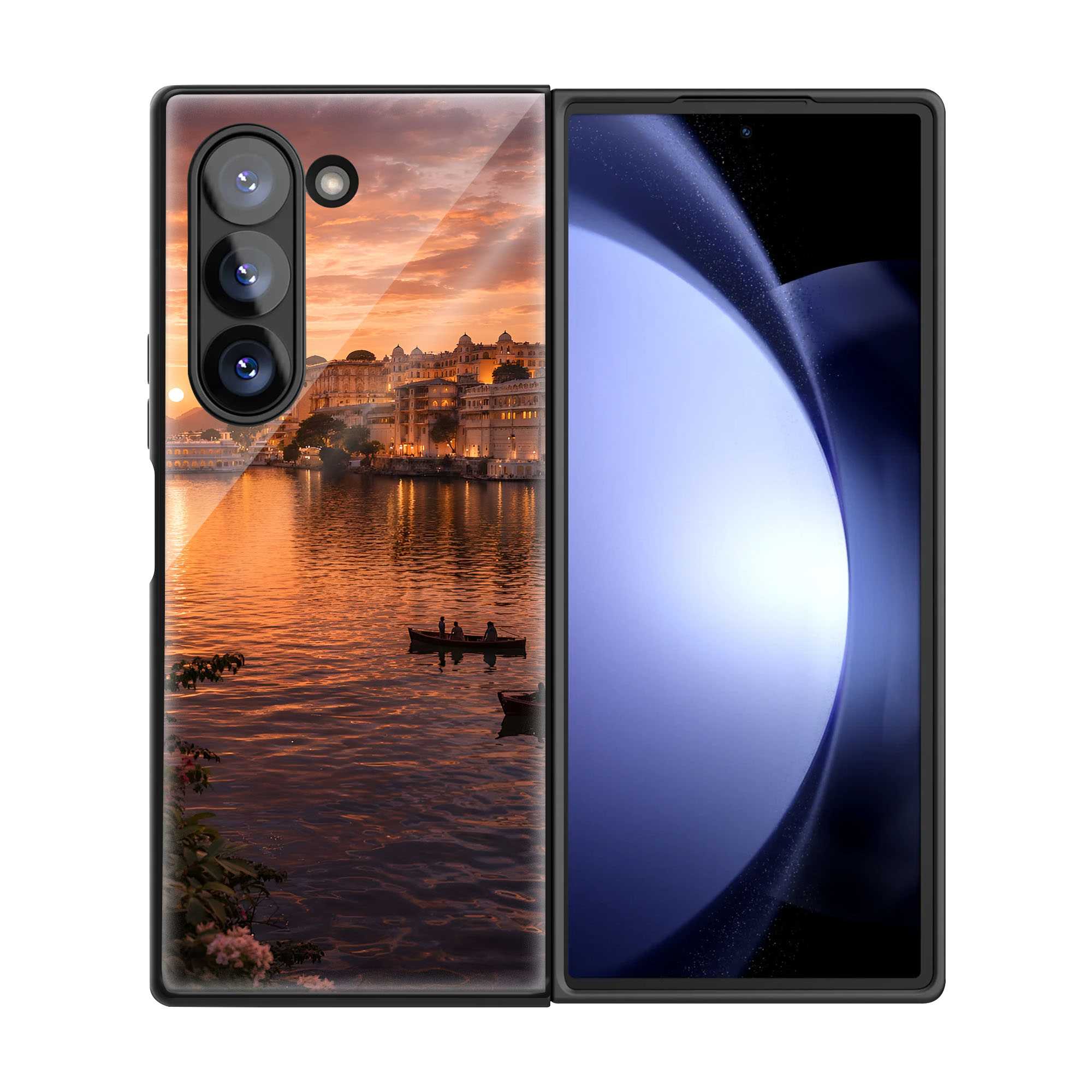 Sunset Palace Samsung Z Fold Glass Case