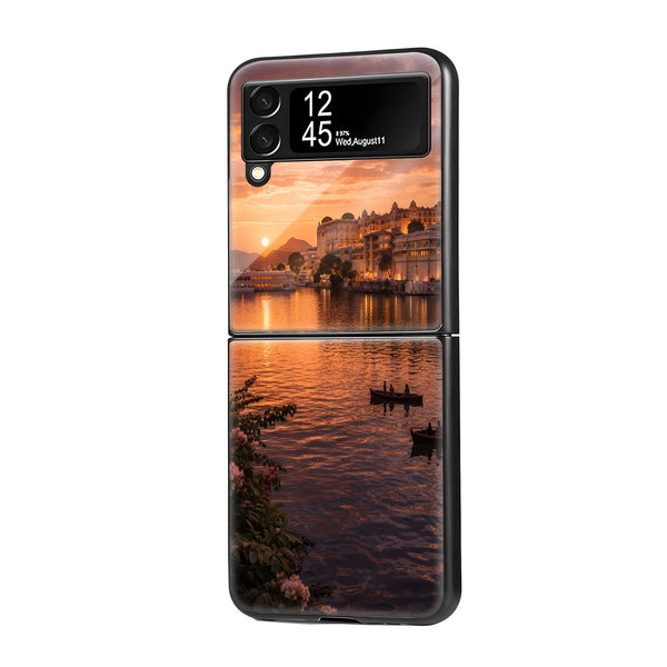 Sunset Palace Samsung Z Flip Glass Case