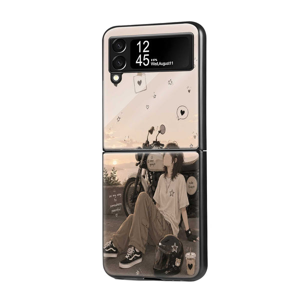 Sunset Rider Samsung Z Flip Glass Case