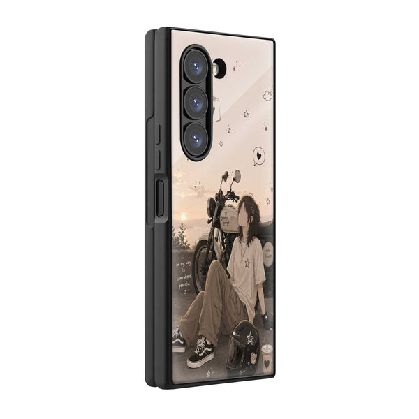 Sunset Rider Samsung Z Fold Glass Case