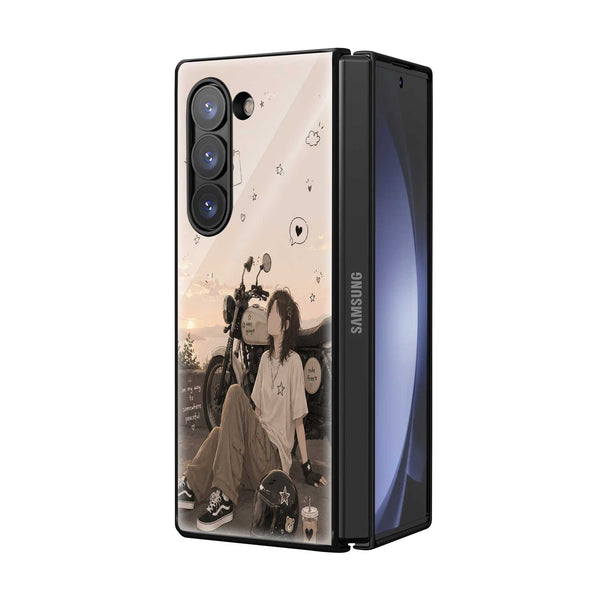Sunset Rider Samsung Z Fold Glass Case