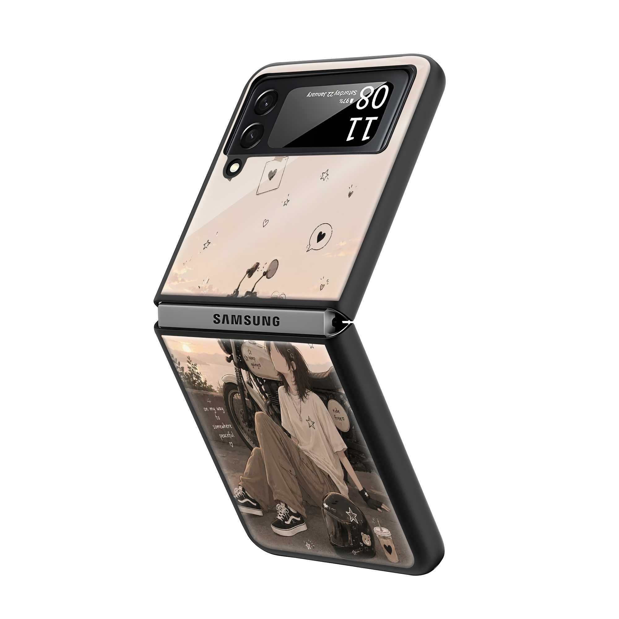Sunset Rider Samsung Z Flip Glass Case