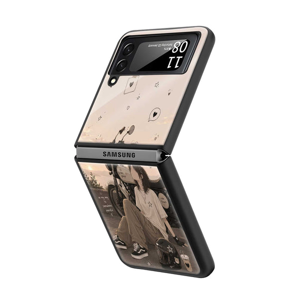 Sunset Rider Samsung Z Flip Glass Case