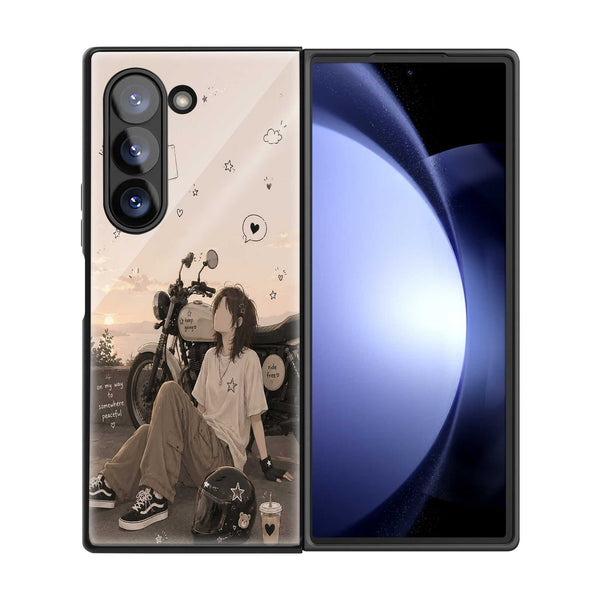 Sunset Rider Samsung Z Fold Glass Case