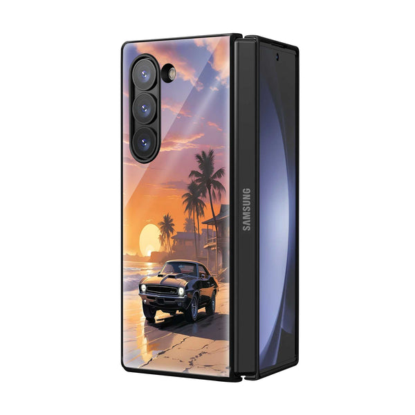 Sunset Stallion Samsung Z Fold Glass Case