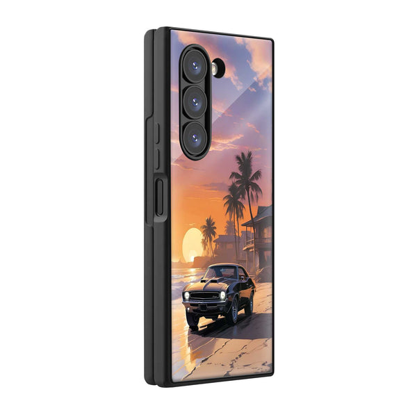 Sunset Stallion Samsung Z Fold Glass Case